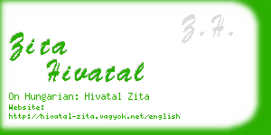 zita hivatal business card